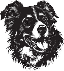 Fototapeta premium Australian Shepherd dog clipart, Australian Shepherd black vector