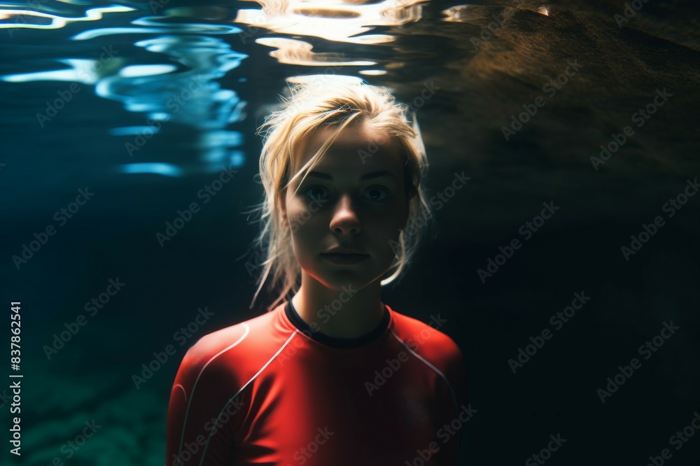 Wall mural portrait of female athlete