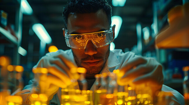 Medical professional in a protective suit preparing a COVID-19 vaccine, showcasing safety and care