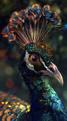 A demonic peacock displaying fashionista flair