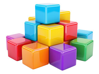 Obraz premium A stack of colorful blocks with a rainbow pattern