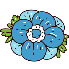 Cornflower, hand-drawn flower icon.