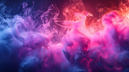 Obraz premium Colorful Red and Blue Smoke Clouds Against Dark Background