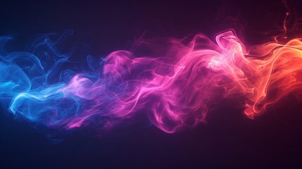 Colorful Red and Blue Smoke Clouds Against Dark Background