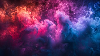 Obraz premium Colorful Red and Blue Smoke Clouds Against Dark Background
