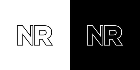 Letter N and R, NR logo design template. Minimal monogram initial based logotype.
