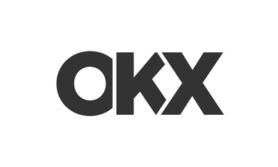 OKX logo design template with strong and modern bold text. Initial based vector logotype featuring simple and minimal typography. Trendy company identity.