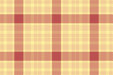 Seamless check fabric of vector textile pattern with a tartan plaid background texture.