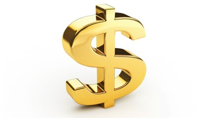 Obraz premium Gold dollar symbol isolate on white 3d illustration