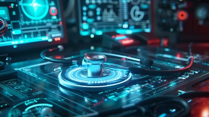 High-tech stethoscope interface with digital screens