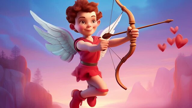 Cupid with bow and arrow
