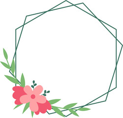 Obraz premium Frame with flowers icon