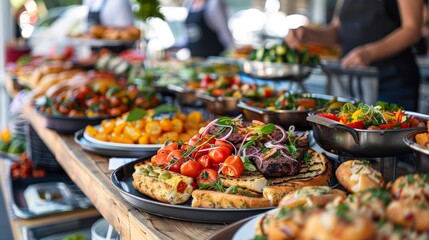 Multicultural food market with stalls offering international cuisine, highlighting the diversity and vibrancy of urban life, isolated white background, copy space