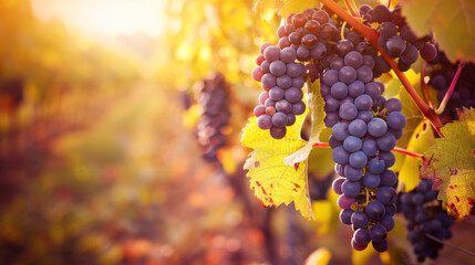 Lush Vineyard Harvest Scene, Harvest time, a stage in the wine-making process, les vendanges, grape harvesting, a seasonal job.