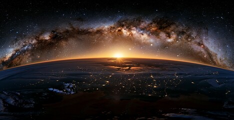 Skyline and milky way