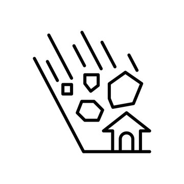 falling rocks house black outline clip art preview