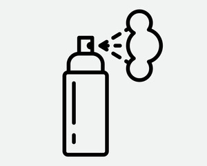 Hand drawn paint spray bottle icon. Airbrush line simple graffiti art aerosol balloon logo.