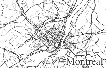 Obraz premium Contour map with lines of the city of Montreal