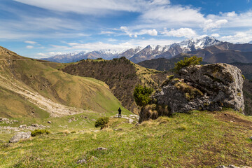 Panoramic view of the Caucasus mountains