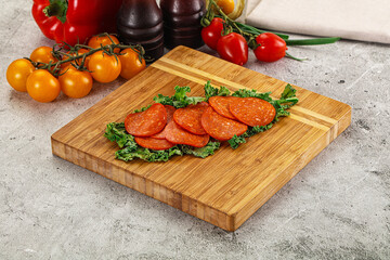 Spanish salami cured chorizo sausage