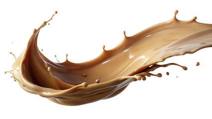 chocolate splash isolated on transparent background - food, drink, lifestyle, diet design element PNG cutout