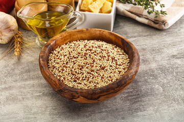 Raw dry quinoa seeds cereal