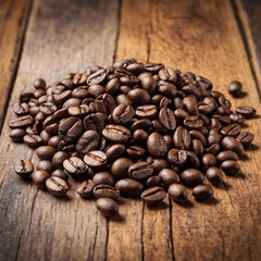 Fototapeta premium coffee beans on wooden background