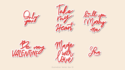 Hand drawn set of speech with handwritten short phrases, Vector illustration EPS 10