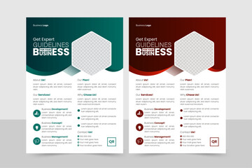 A bundle of 2 templates of a4 flyer,Corporate creative colorful business flyer template design set, abstract business flyer, vector template design or business poster template design.