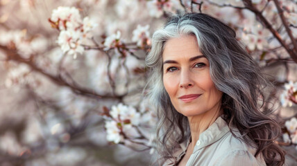 50 year old woman smiling happily