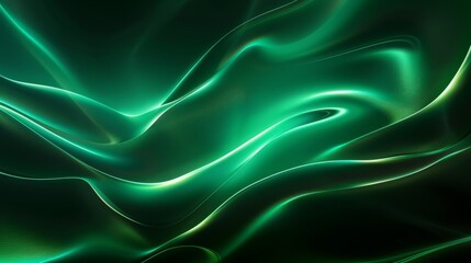 Fototapeta premium Abstract green background with smooth lines and curves, creating an elegant and modern design element.