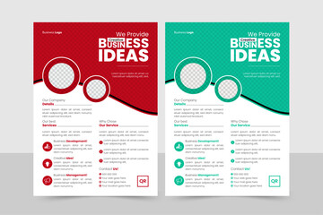 A bundle of 2 templates of a4 flyer,Corporate creative colorful business flyer template design set, abstract business flyer, vector template design or business poster template design.