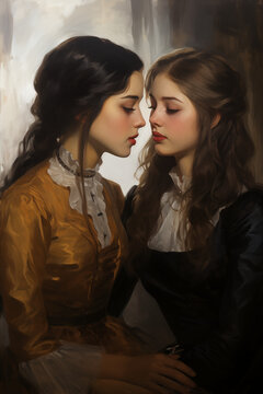 painting of historic romance between two women