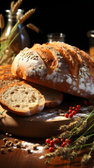 cottage bread food photography background poster 