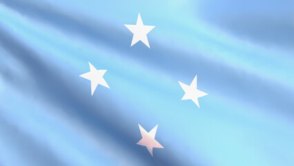 3D Render - Federated States of Micronesia developing in the wind