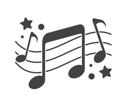 recommend clip art: Music Notes with Stars Icon Vector 