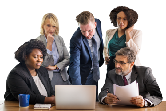 Png business team working together sticker, transparent background