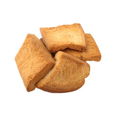 Toast biscuits isolated on transparent background