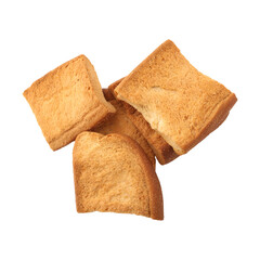 Toast biscuits isolated on transparent background