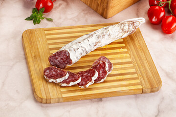 Spanish dry pork sausage Fuet