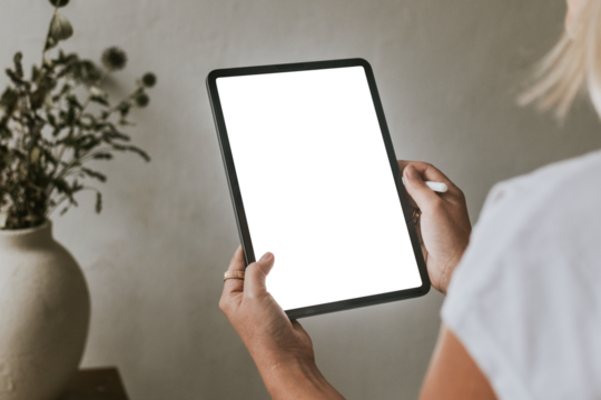 Digital tablet mockup png, designer drawing