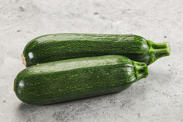 Raw green ripe zucchini vegetable