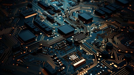 Tech-Inspired Background with Intricate Circuit Patterns