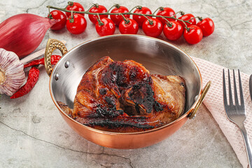 Roasted pork knuckle with bone