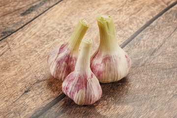 Young garlic heap for cooking