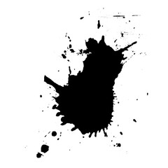 Fototapeta premium Ink splat ink. Spray painted texture. Paint splatter dots, graffiti drips and sprayed paints. Street art print, splat spot grungy silhouette. Spray painted drips, white background. 