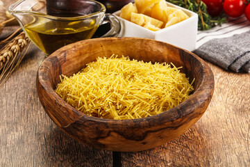 Raw dry Italian pasta Vermicelli