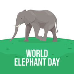 Fototapeta premium vector graphic of World Elephant Day ideal for World Elephant Day celebration.