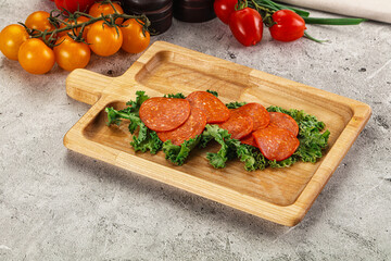 Spanish salami cured chorizo sausage