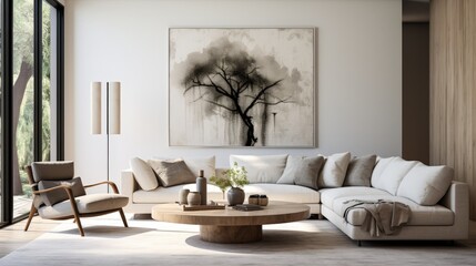 Chic Minimalist Living Room with Neutral Palette